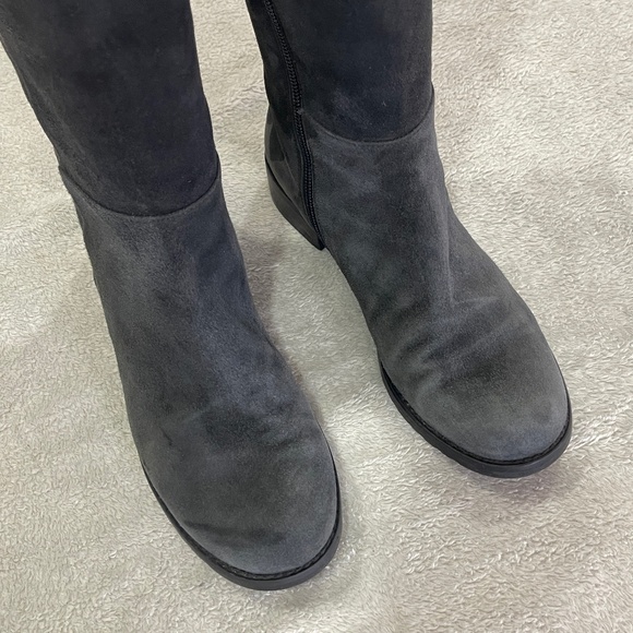 Over-the-Knee Gray Suede Boots Size 7 - Picture 5 of 15